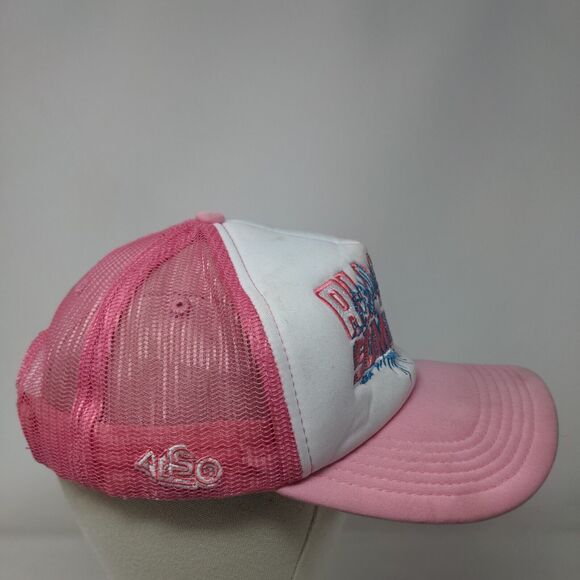 Almost Someday Snapback Trucker Hat Pink One Size Adjustable Mesh Back - Picture 4 of 7